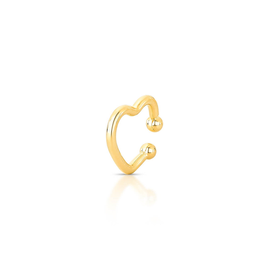 Piercing Fake Ouro 18K Coração