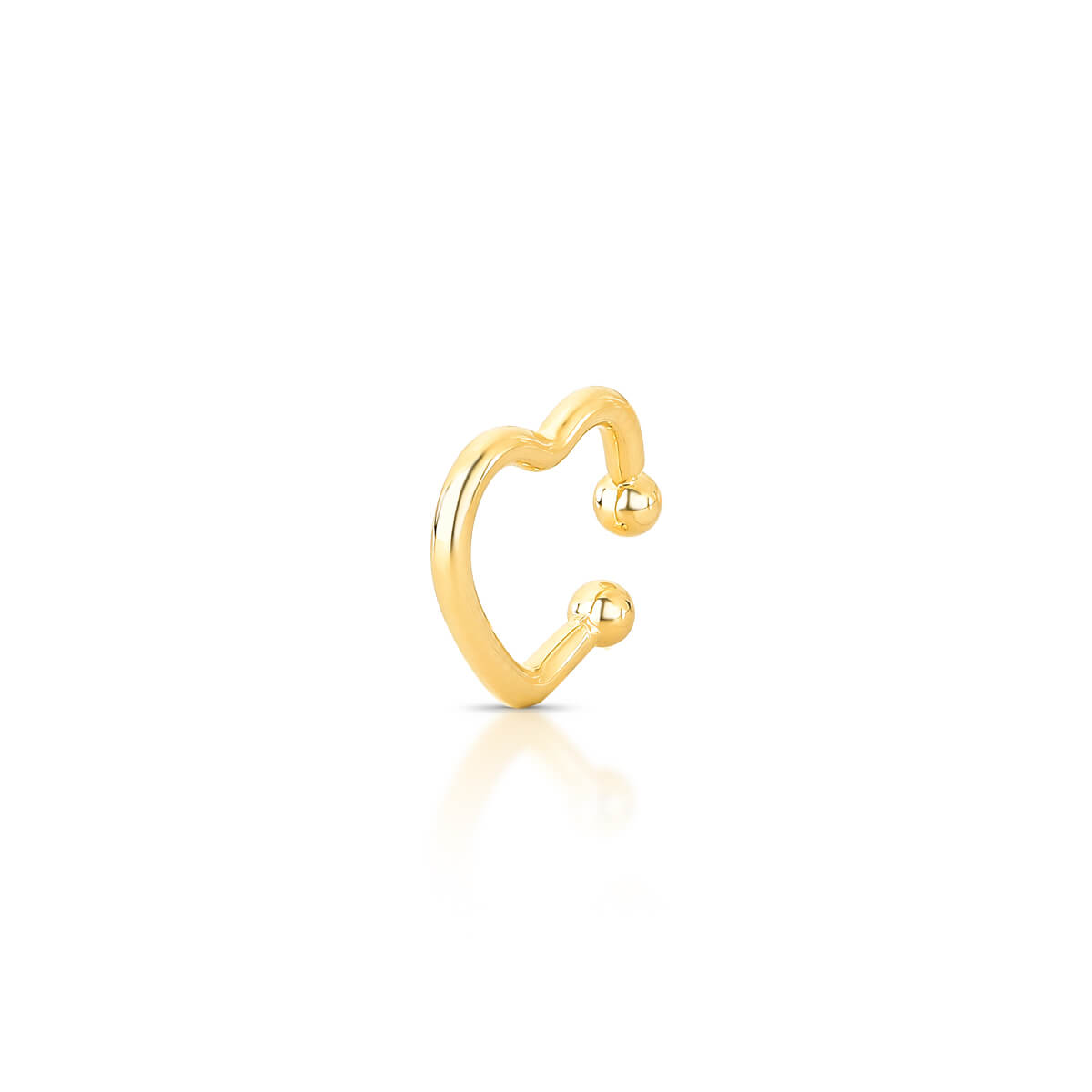 Piercing Fake Ouro 18K Coração