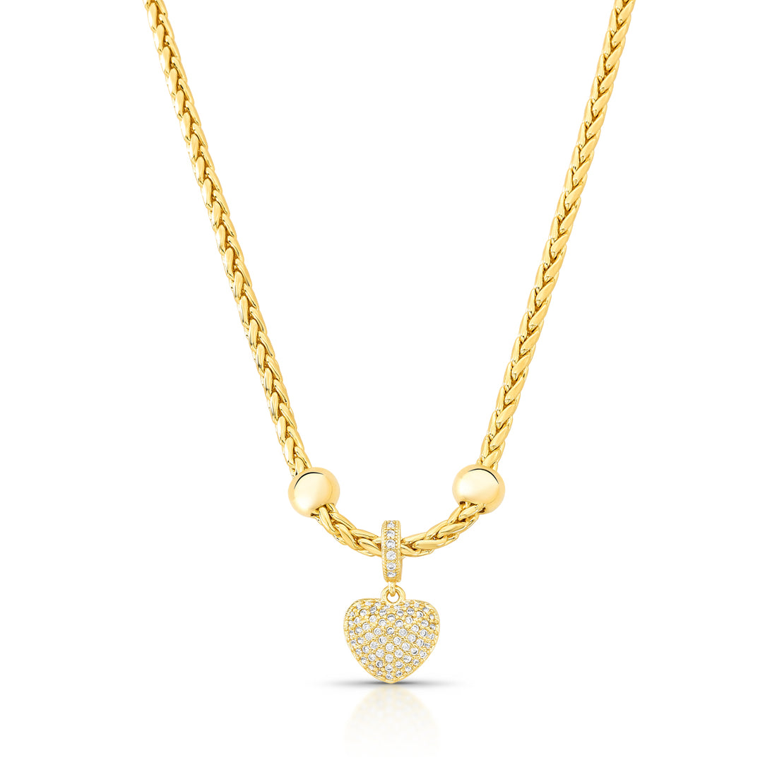 Colar Elos Pingente Coração