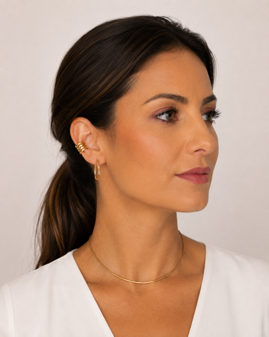 Brinco Piercing Aros Ouro