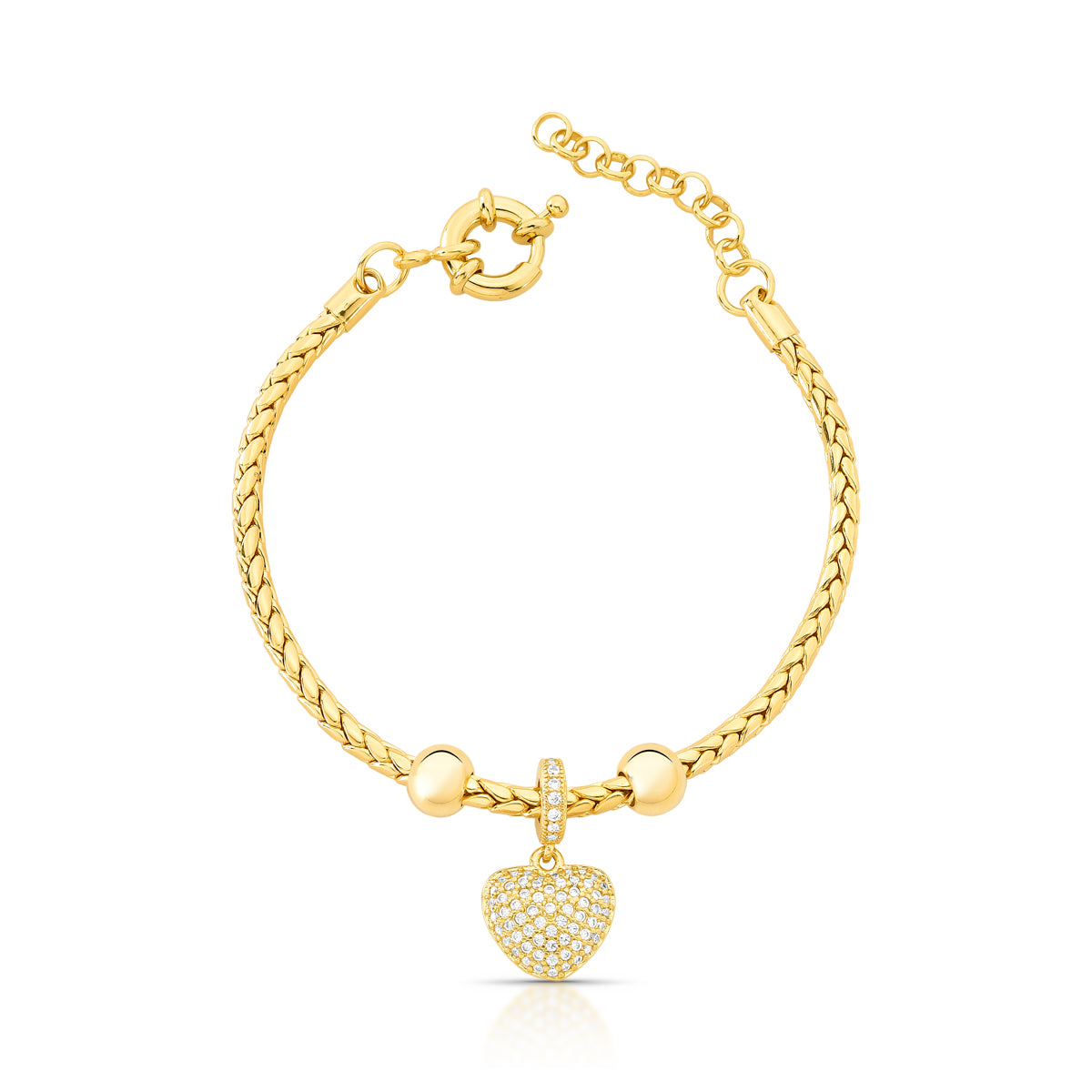 Pulseira Elos Pingente Coração