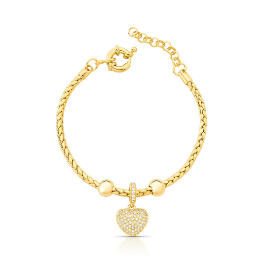 Pulseira Elos Pingente Coração